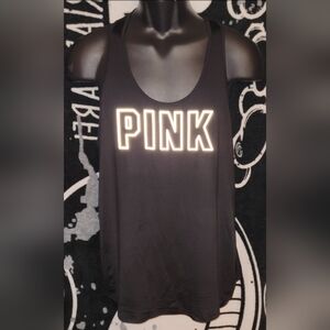 Victorias Secret PINK-Black Racer Back Tank Top-Size M
